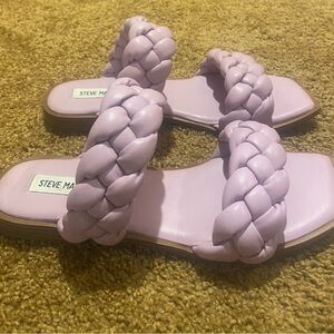 Steve Madden Purple Braided Slide Sandals